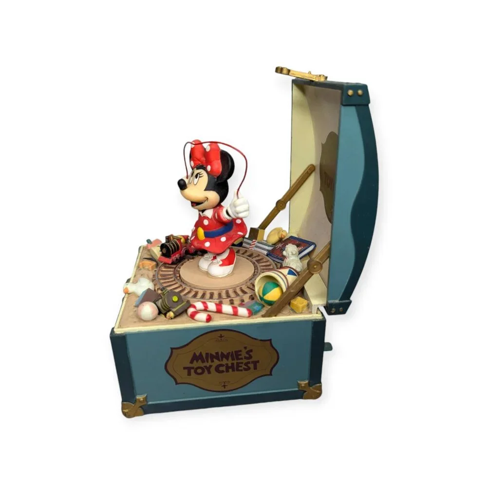 Vintage Disney Schmid Minnie's Toy Chest Hand Painted Music Box Minnie's YooHoo